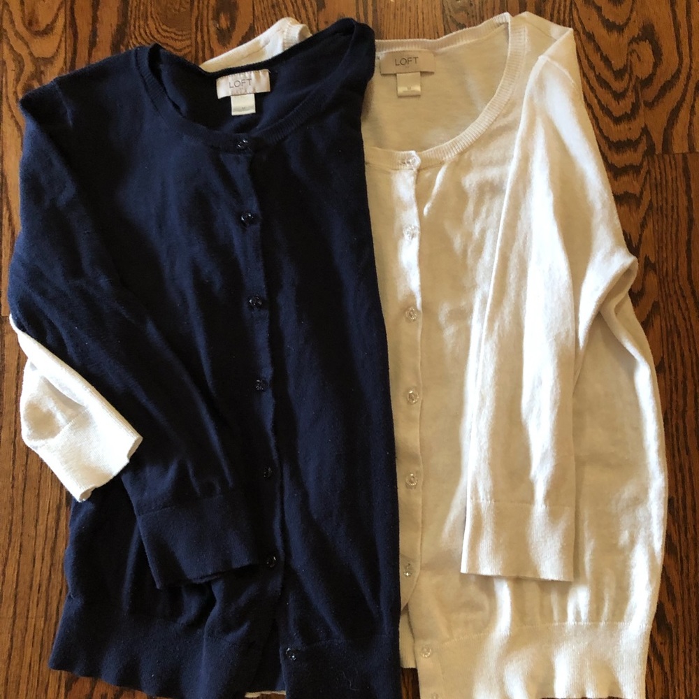 ANN TAYLOR LOFT Pair of Cardigans with 3/4 Sleeves